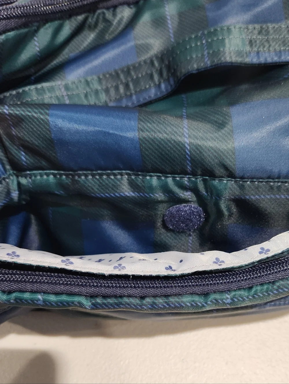 Lug XL Trolley Bag Cosmetic Toiletry Bag Green Navy Plaid